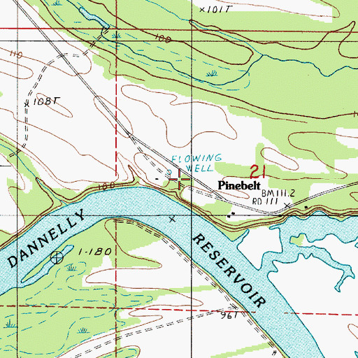 Topographic Map of McMillan Cemetery, AL