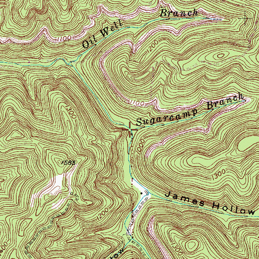 Topographic Map of Sugarcamp Branch, WV