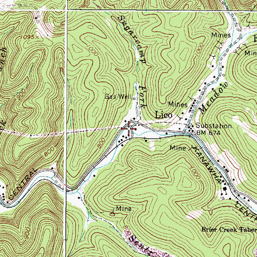 Topographic Map of Sugarcamp Fork, WV