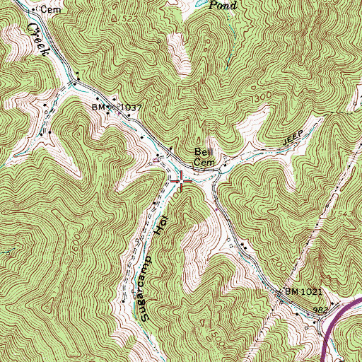 Topographic Map of Sugarcamp Hollow, WV
