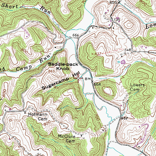 Topographic Map of Sugarcamp Hollow, WV
