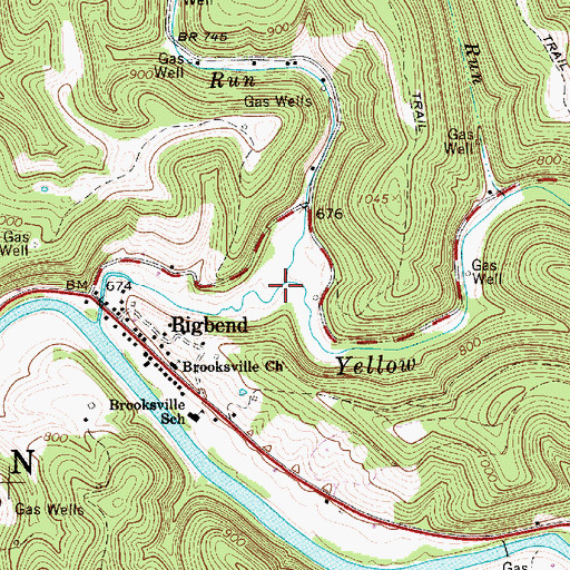 Topographic Map of Sugarcamp Run, WV