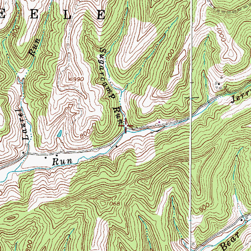 Topographic Map of Sugarcamp Run, WV