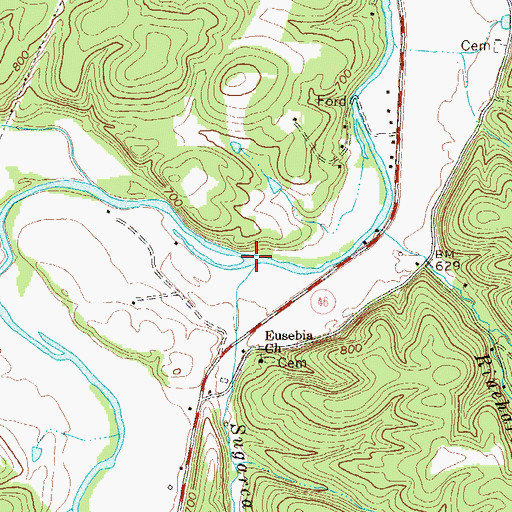 Topographic Map of Sugarcamp Run, WV