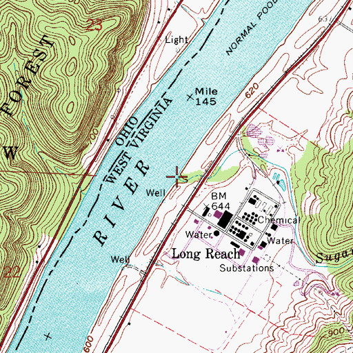Topographic Map of Sugarcamp Run, WV