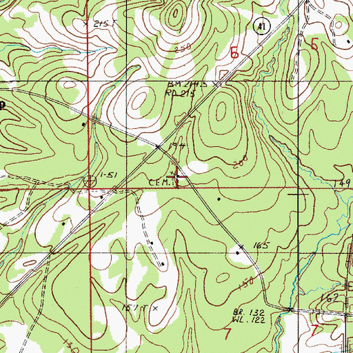 Topographic Map of New Bethany Church, AL
