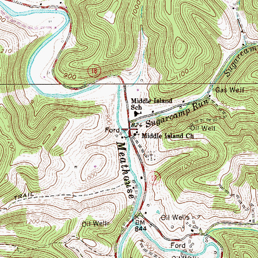 Topographic Map of Sugarcamp Run, WV