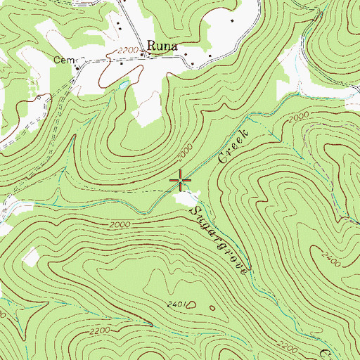 Topographic Map of Sugargrove Creek, WV