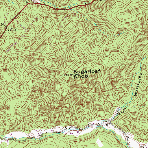 Topographic Map of Sugarloaf Knob, WV