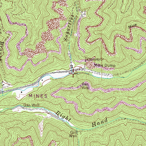 Topographic Map of Sugartree Branch, WV