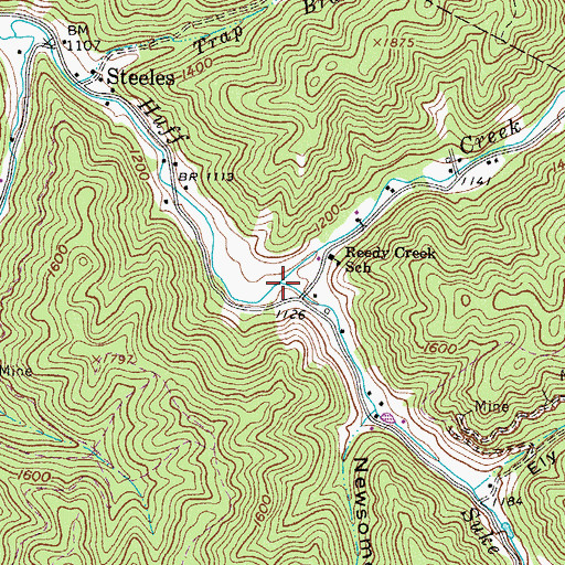 Topographic Map of Suke Creek, WV