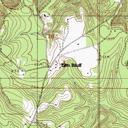 Topographic Map of Center Ridge Cemetery, AL