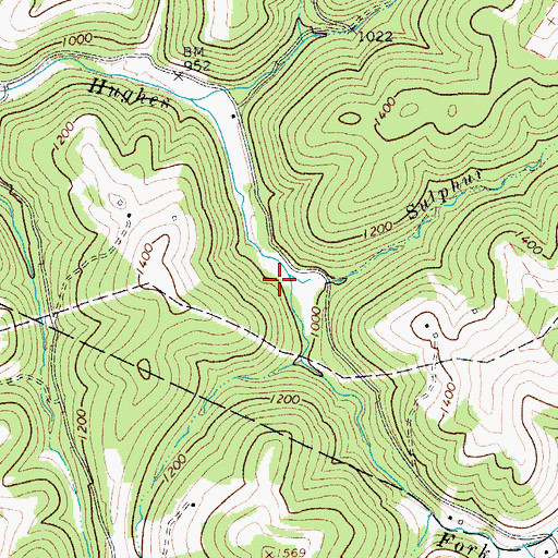 Topographic Map of Sulphur Run, WV