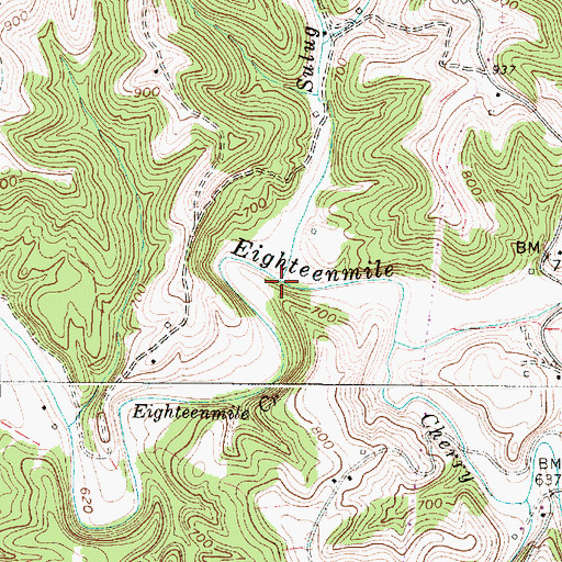 Topographic Map of Sulug Branch, WV