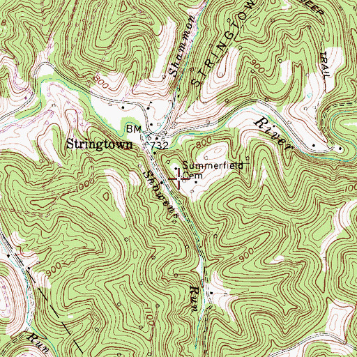 Topographic Map of Summerfield Cemetery, WV