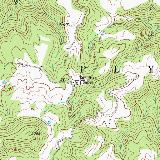 Topographic Map of Sun Rise Chapel, WV