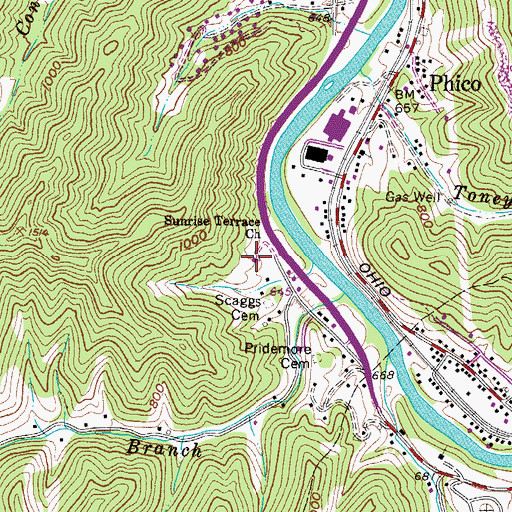 Topographic Map of Sunrise Terrace Church, WV