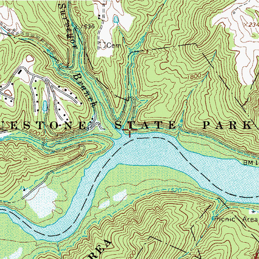 Topographic Map of Surveyor Branch, WV