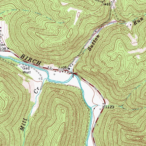 Topographic Map of Sutton Run, WV