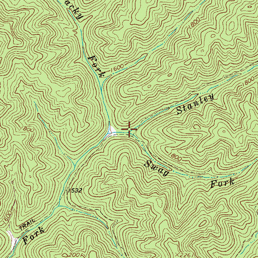 Topographic Map of Swag Fork, WV