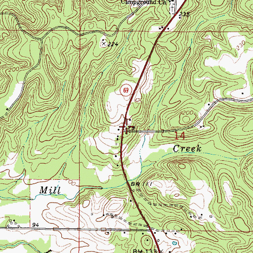 Topographic Map of Hope Church, AL