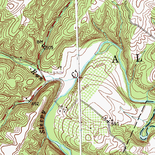 Topographic Map of Swim Run, WV