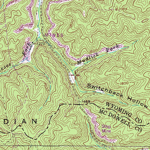 Topographic Map of Switchback Hollow, WV