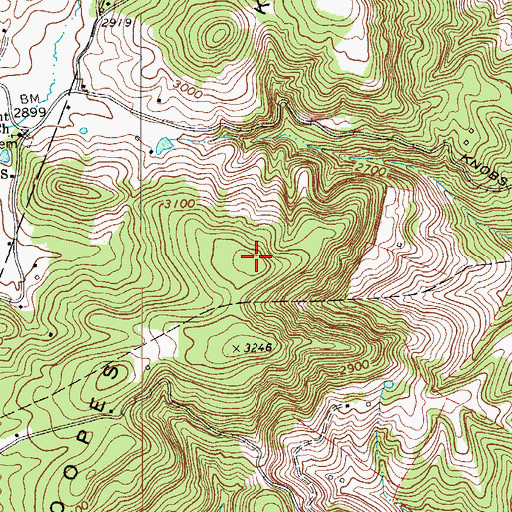 Topographic Map of Swoopes Knobs, WV