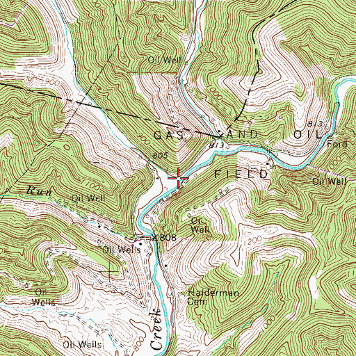 Topographic Map of Sycamore Fork, WV