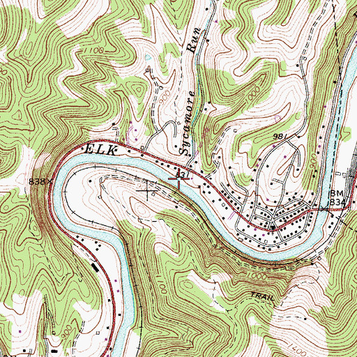 Topographic Map of Sycamore Run, WV