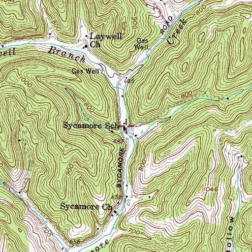 Topographic Map of Sycamore School (historical), WV