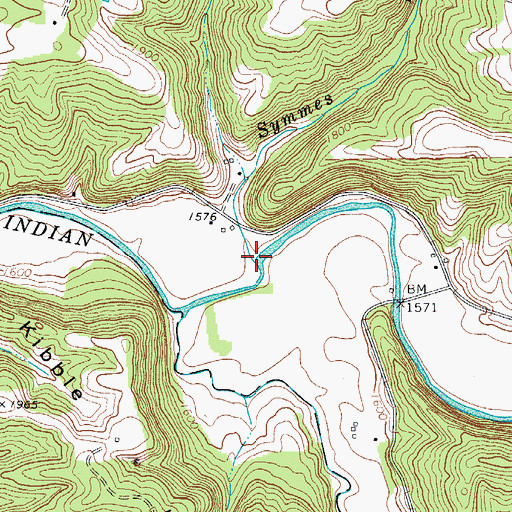 Topographic Map of Symmes Branch, WV