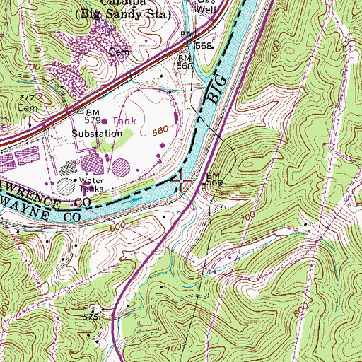 Topographic Map of Tabor Creek, WV