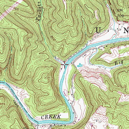 Topographic Map of Tackets Run, WV