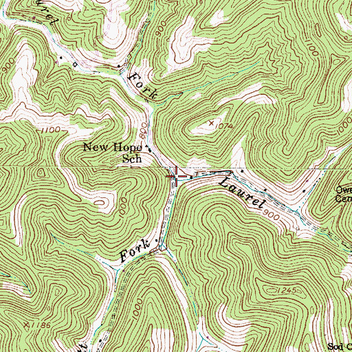 Topographic Map of Tackett Fork, WV