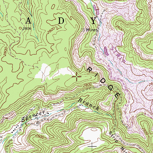 Topographic Map of Take-In Ridge, WV