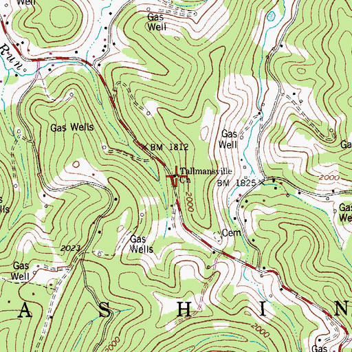 Topographic Map of Tallmansville Church, WV