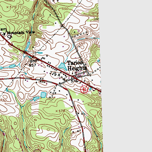 Topographic Map of Tarico Heights, WV