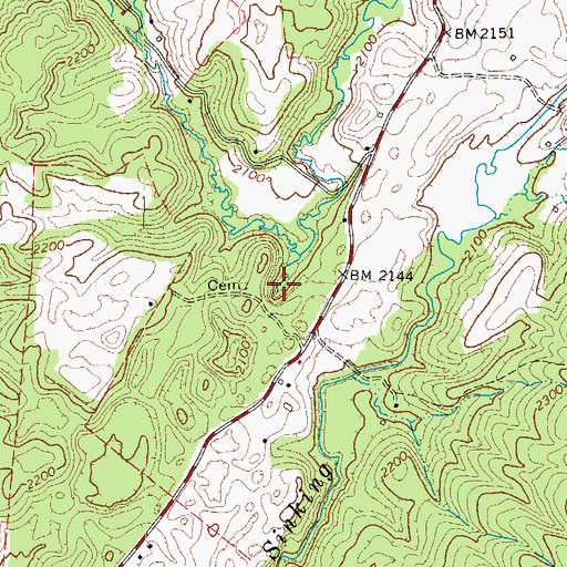 Topographic Map of Tater Run, WV