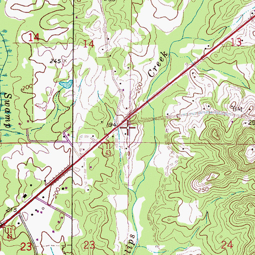 Topographic Map of Parham Ridge Cemetery, AL
