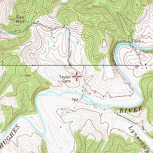 Topographic Map of Taylor Cemetery, WV