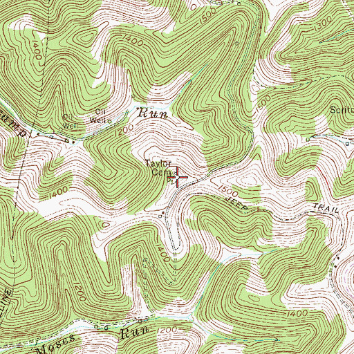 Topographic Map of Taylor Cemetery, WV