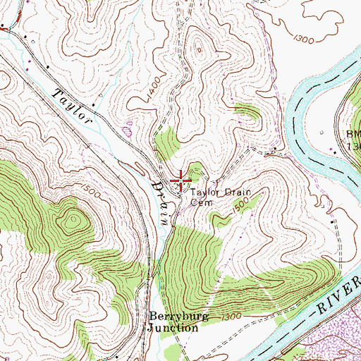 Topographic Map of Taylor Drain Cemetery, WV