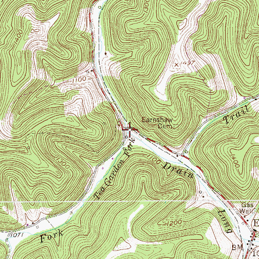 Topographic Map of Tea Garden Fork, WV