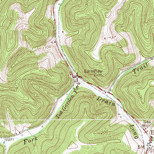 Topographic Map of Tea Garden Fork, WV