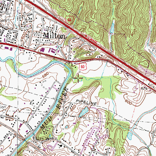 Topographic Map of Teays Valley, WV