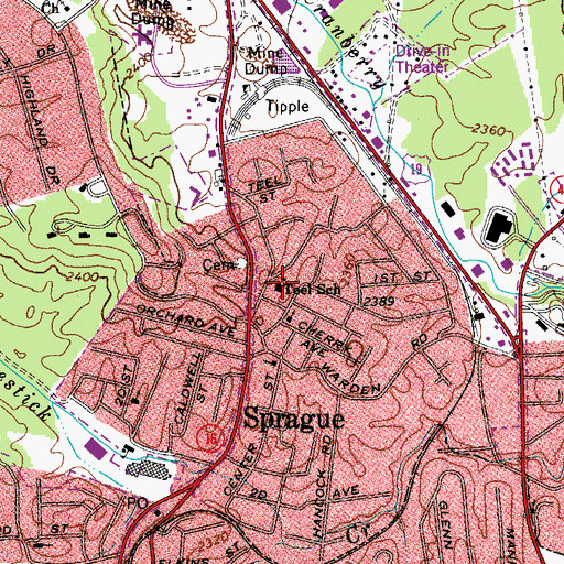 Topographic Map of Teel Education Center, WV