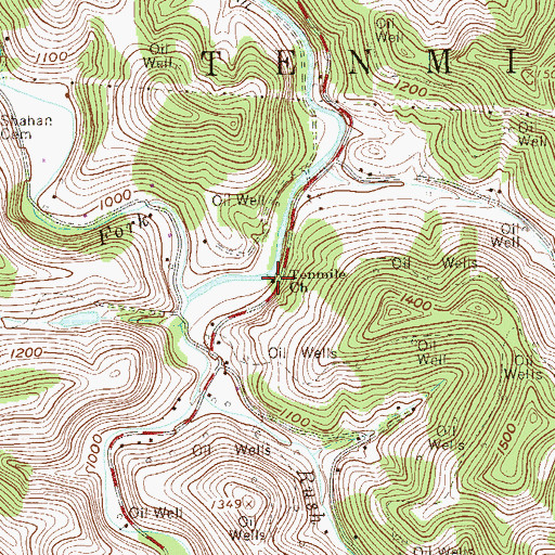 Topographic Map of Tenmile Baptist Church, WV
