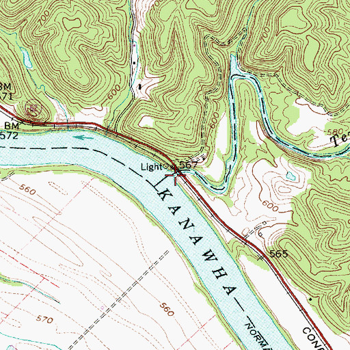 Topographic Map of Tenmile Creek, WV