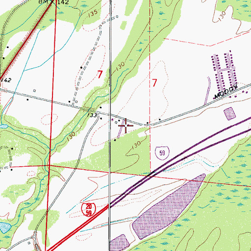 Topographic Map of Saint Mathew Church, AL